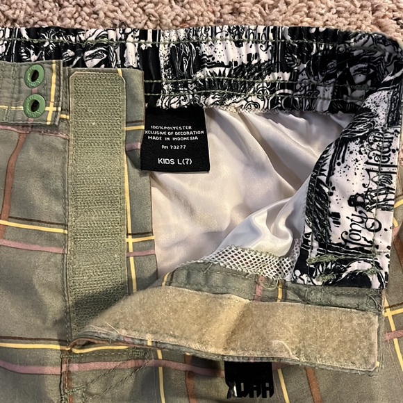 Tony Hawk Boys Size 7 (Large) Green Unlined Swim Trunks - Picture 3 of 7